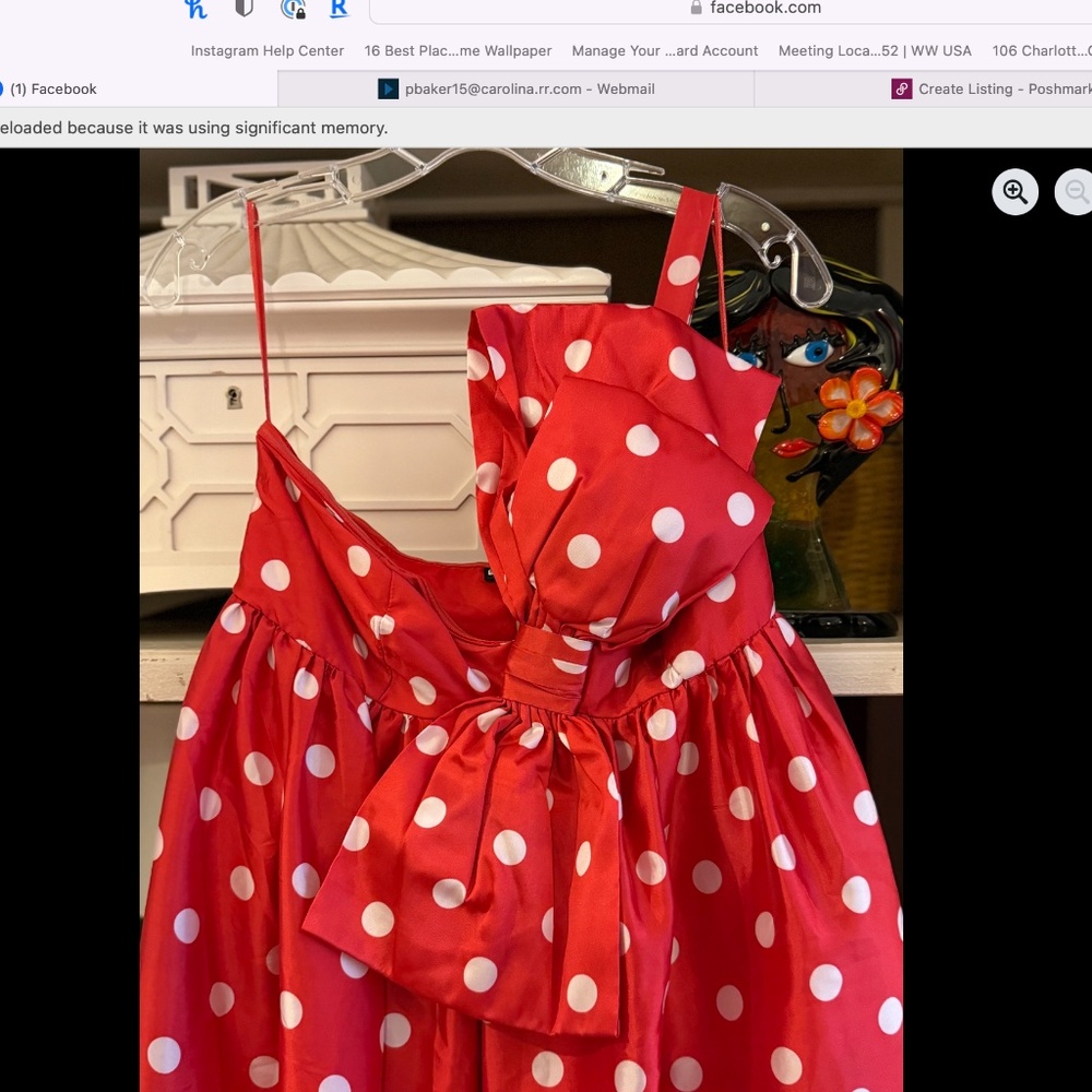 ANTHROPOLOGIE Atsu Sally Bow  dot dress Minnie Mouse Disney Medium Petite MP - Picture 5 of 8